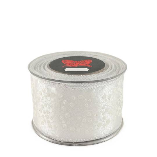 Ribbon 9mt, 55mm White Snowberry *ETA Nov